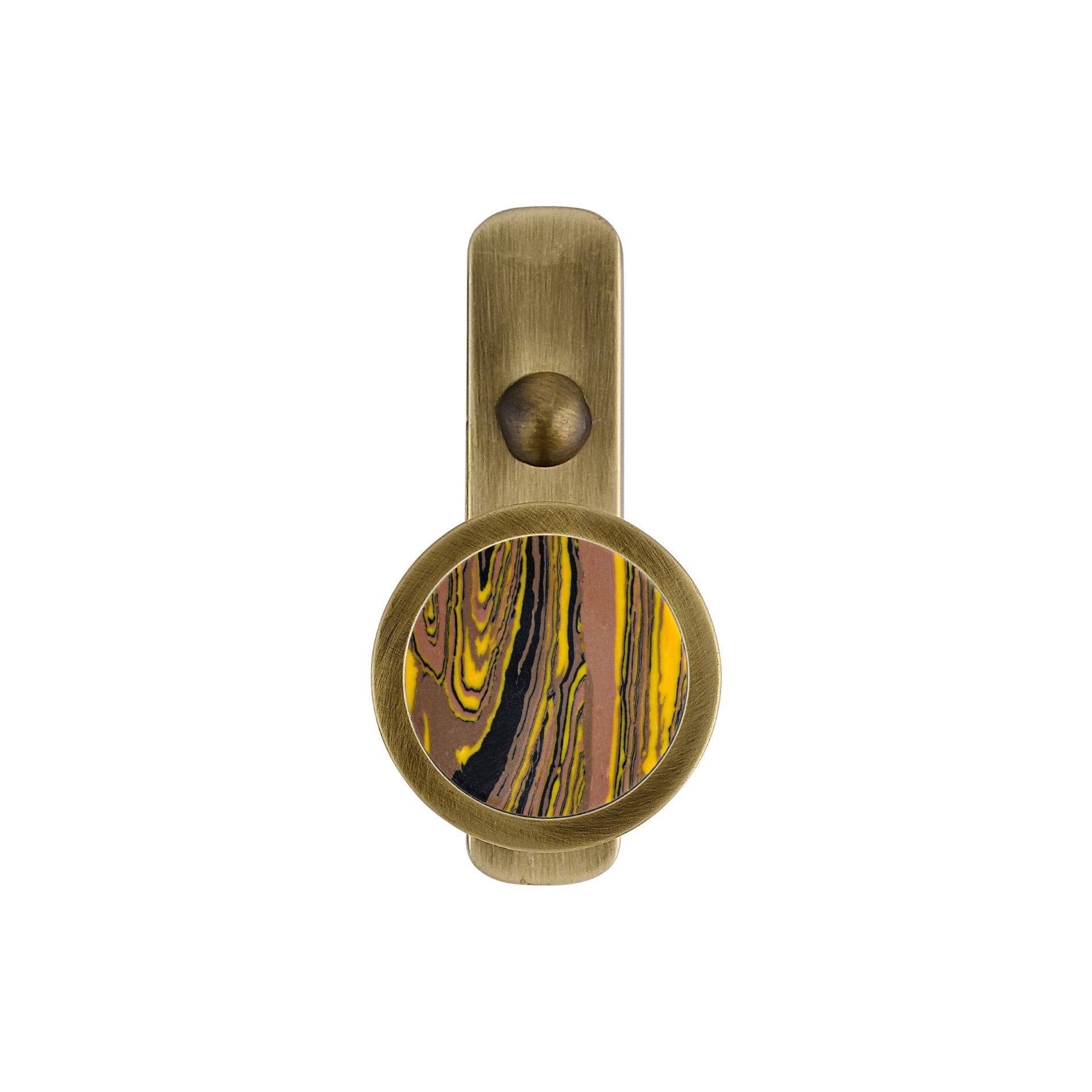 BRASS WALL HOOK WITH YELLOW STONE