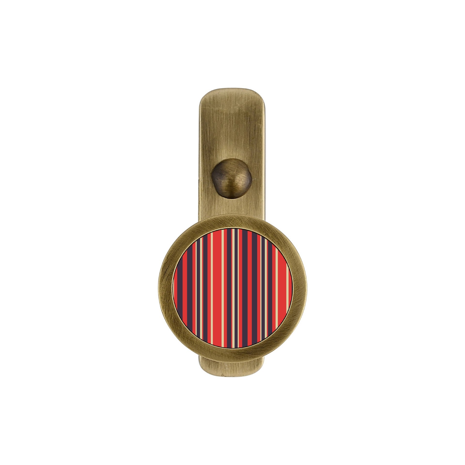 BRASS WALL HOOK WITH COLORFUL STRIPES PRINT
