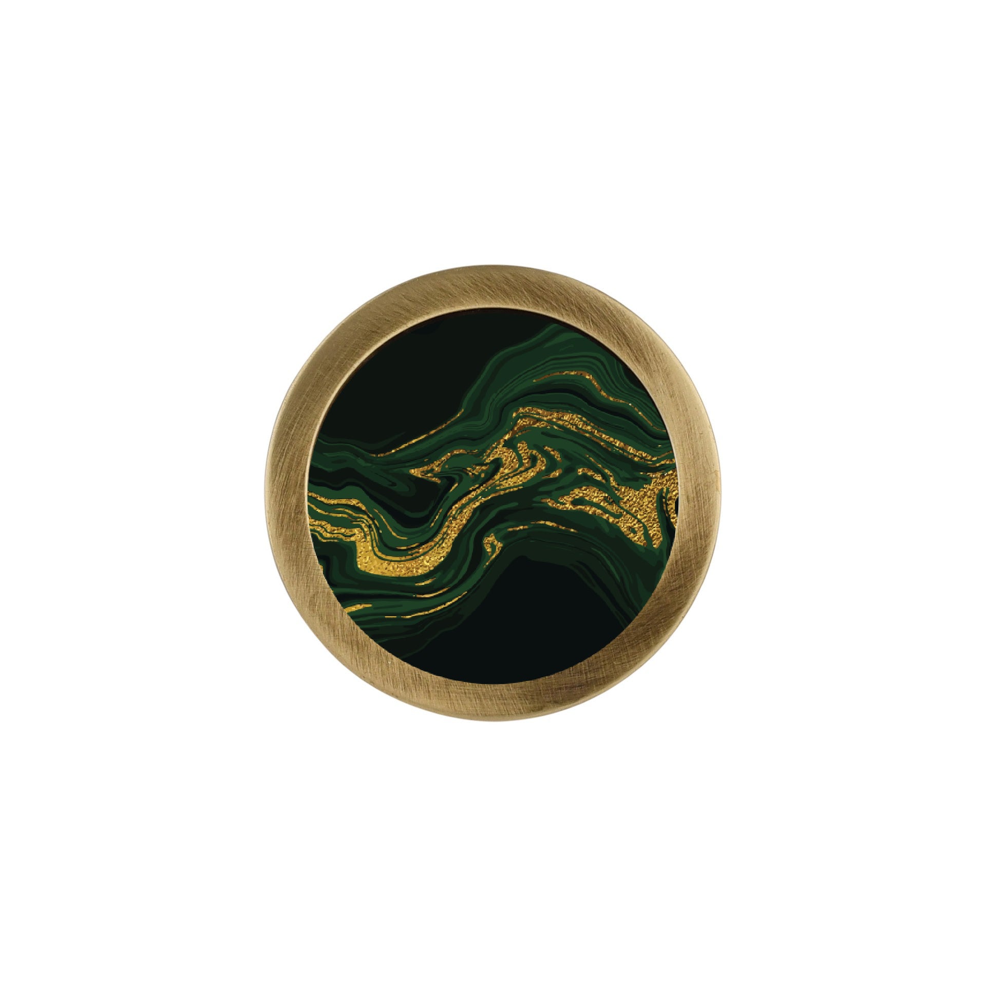GREEN MARBLE PRINT CABINET KNOB
