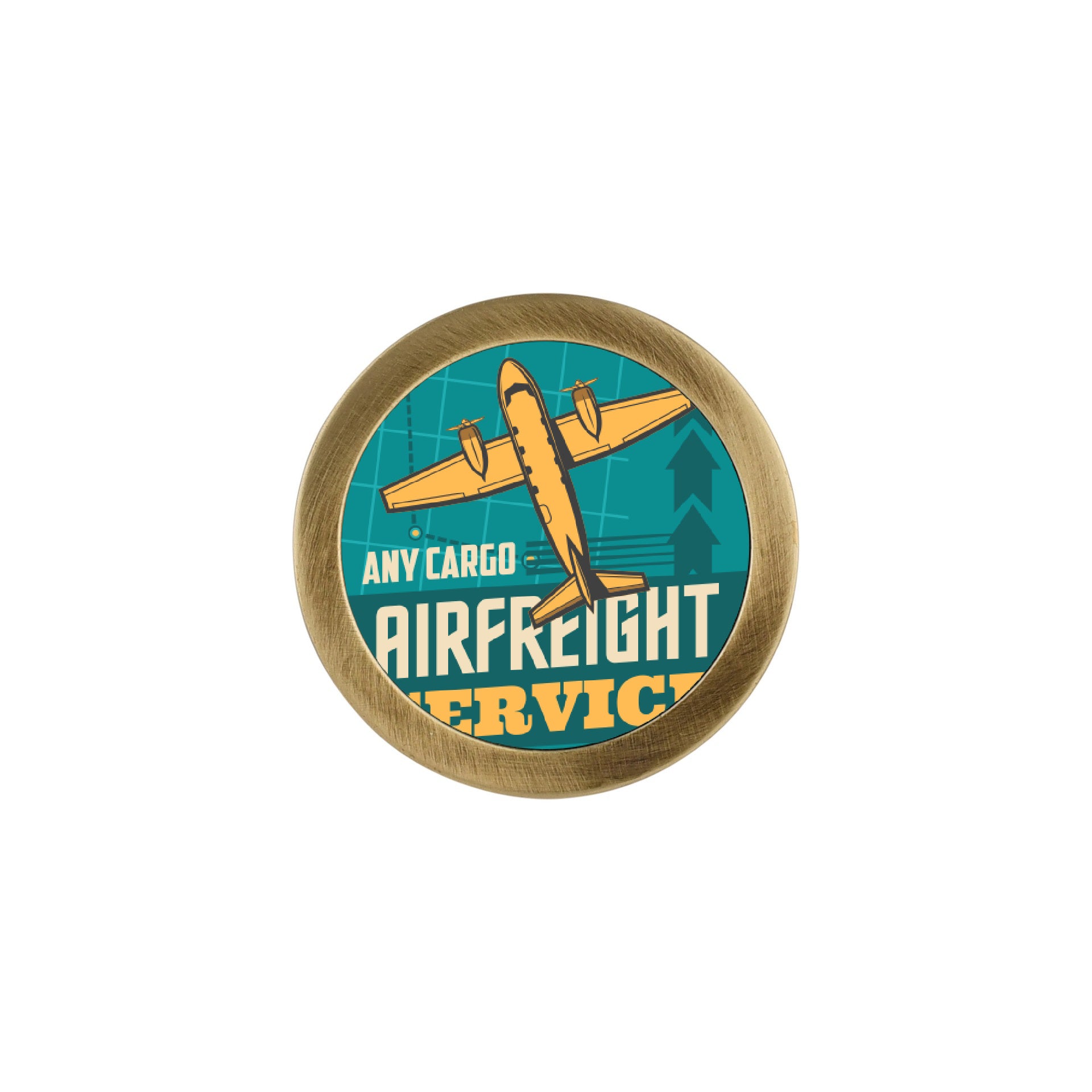 YELLOW AIRPLANE PRINT CABINET KNOB