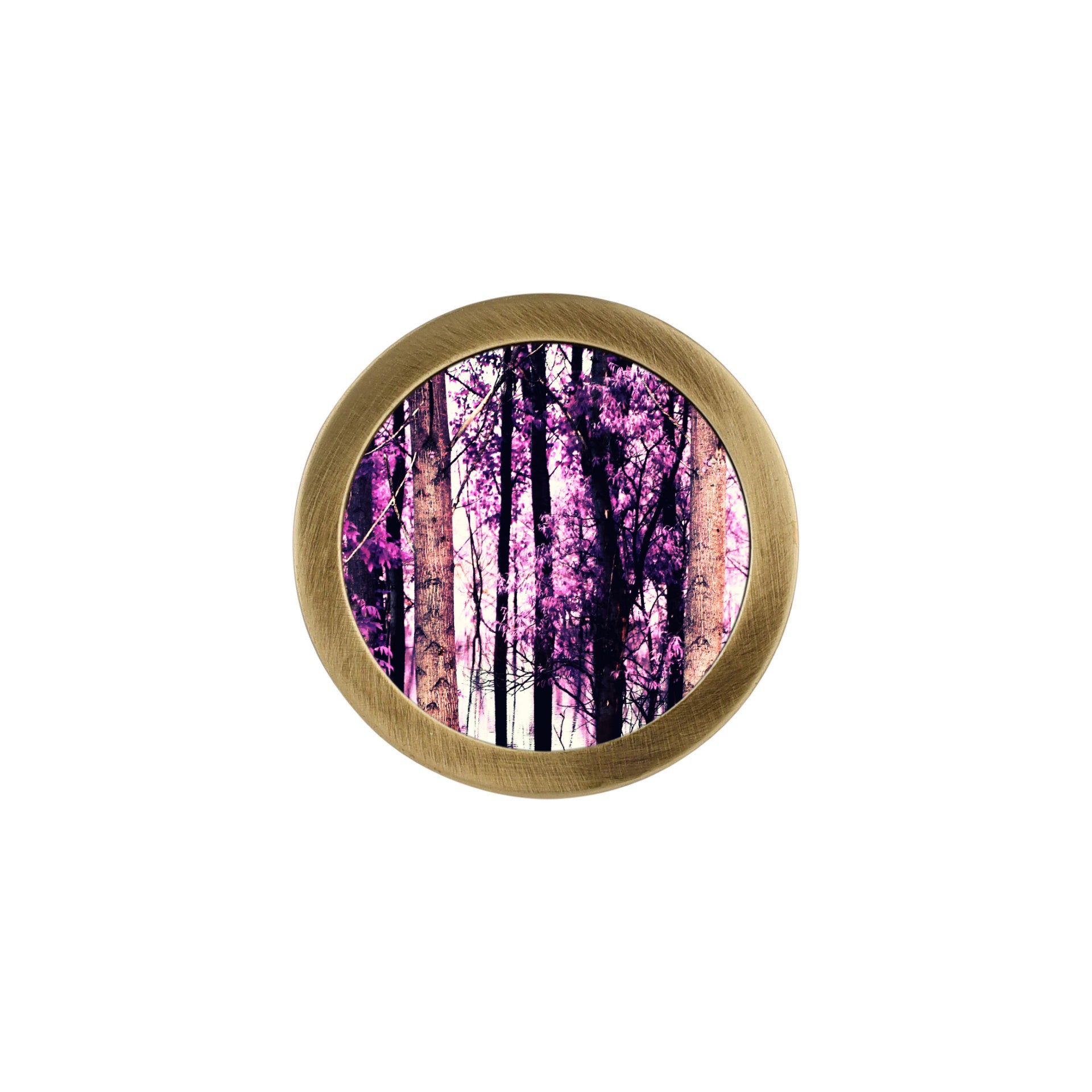 PURPLE FOREST PRINT CABINET KNOB