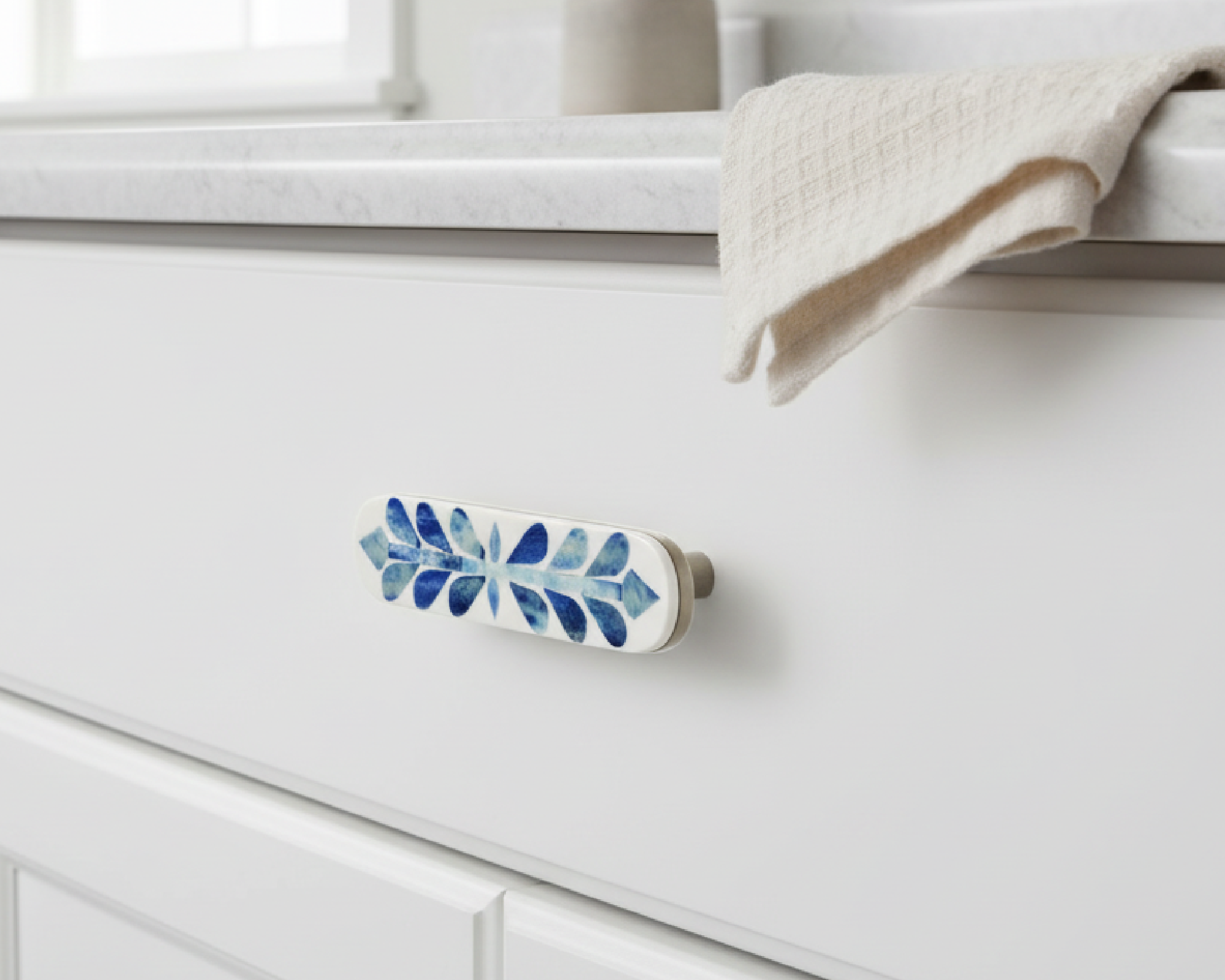 Blue Bone Inlay Cabinet Pull
