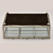 Decorative Six Compartment Glass Jewelry Box