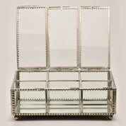 Decorative Six Compartment Glass Jewelry Box