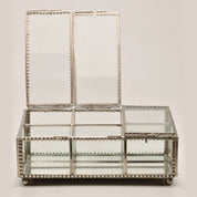 Decorative Six Compartment Glass Jewelry Box