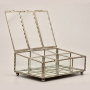 Decorative Six Compartment Glass Jewelry Box