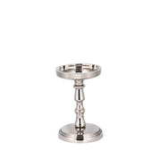 Silver Pillar Candle Holder – Vintage Style Aluminum Home Décor