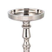 Silver Pillar Candle Holder – Vintage Style Aluminum Home Décor