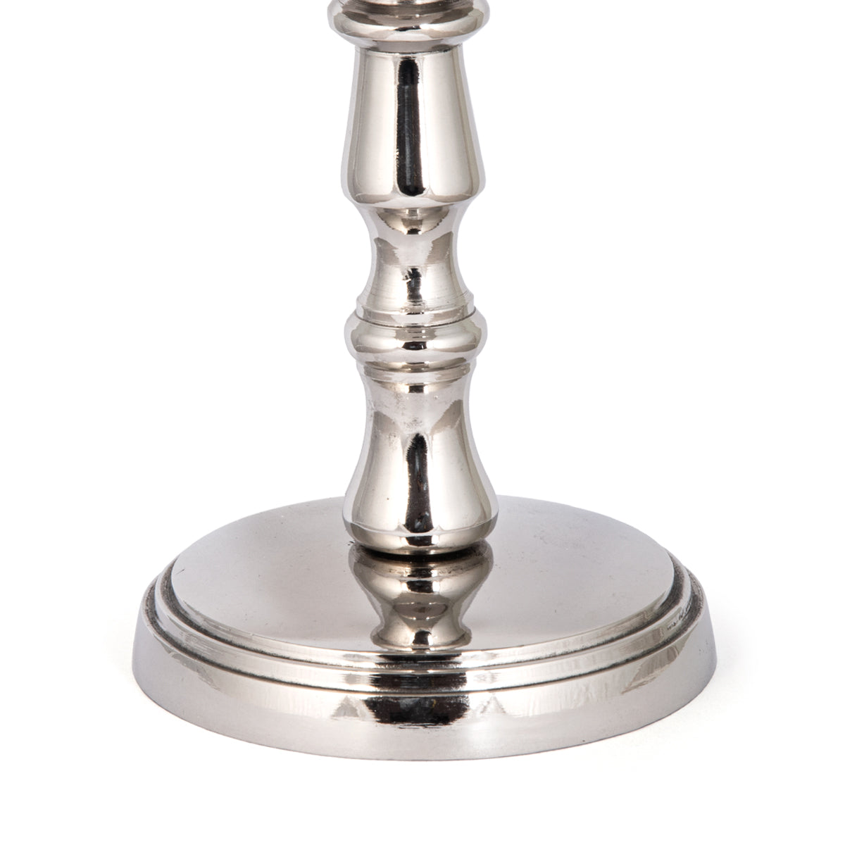Silver Pillar Candle Holder – Vintage Style Aluminum Home Décor