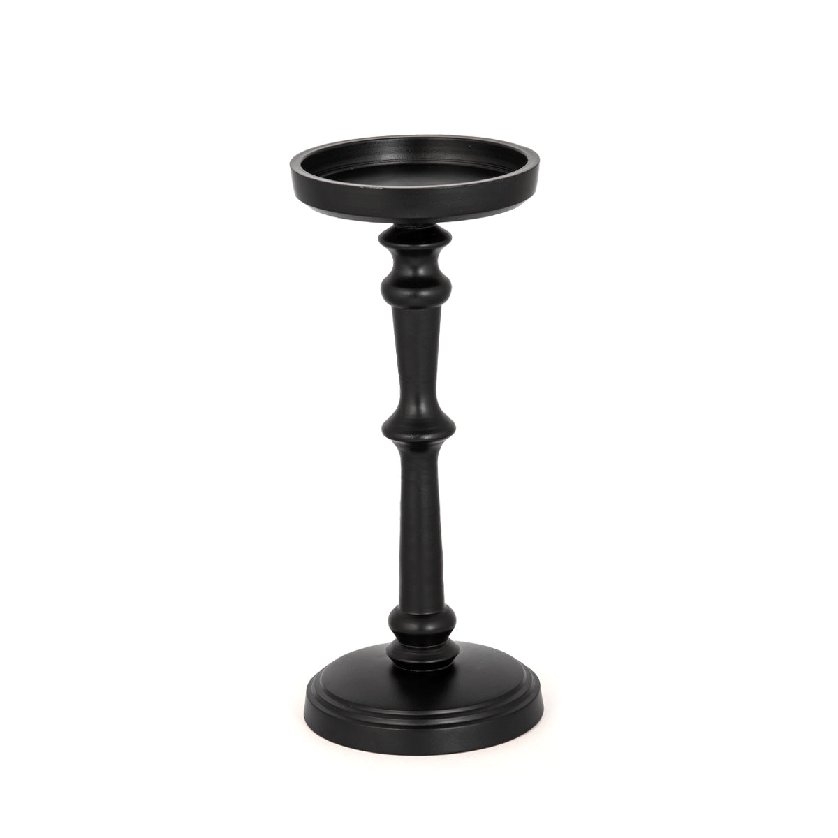 Black Pillar Candle Holder Set
