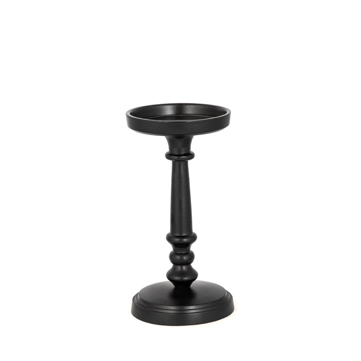Black Pillar Candle Holder Set