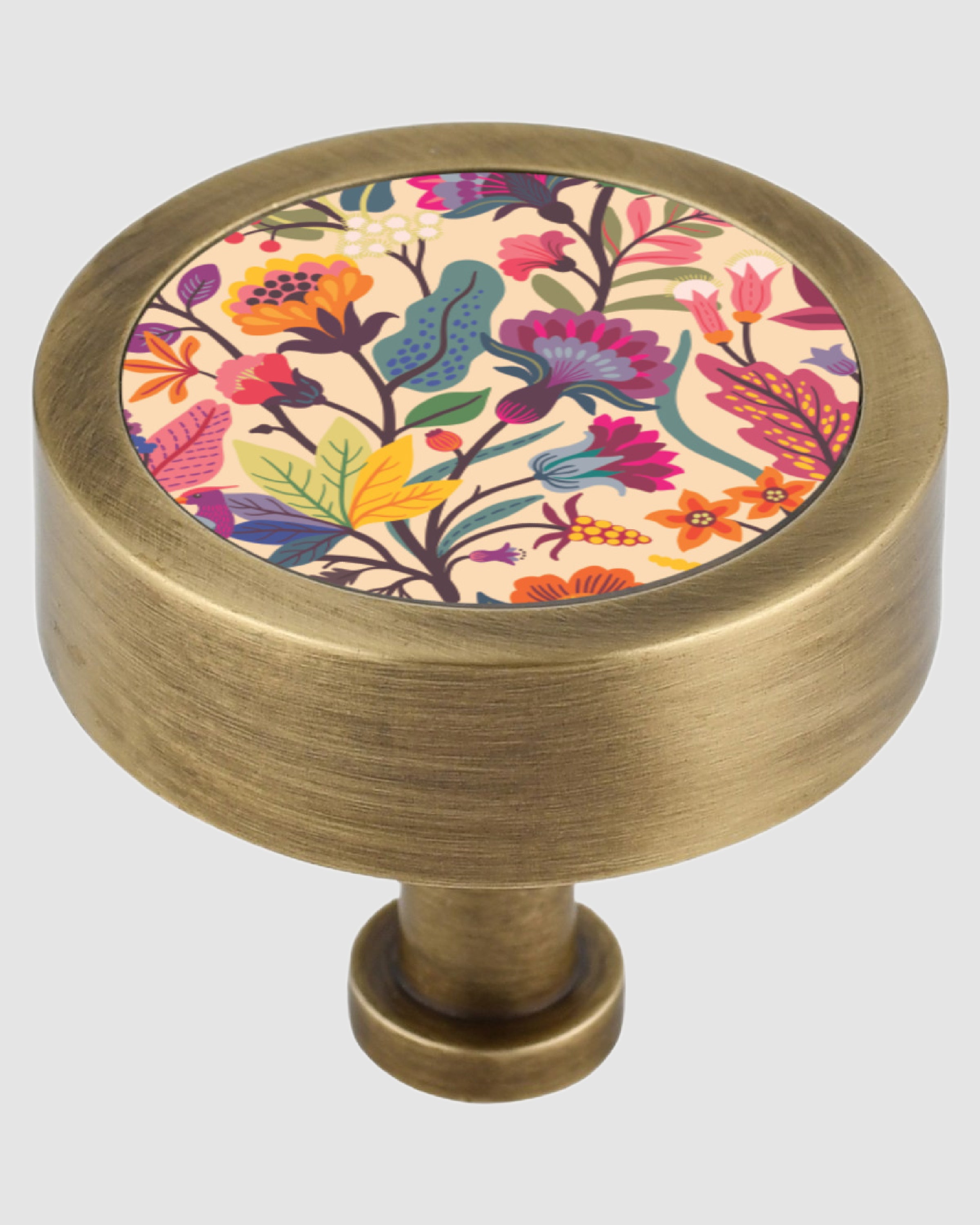 FLORAL STICKER PRINT CABINET KNOB