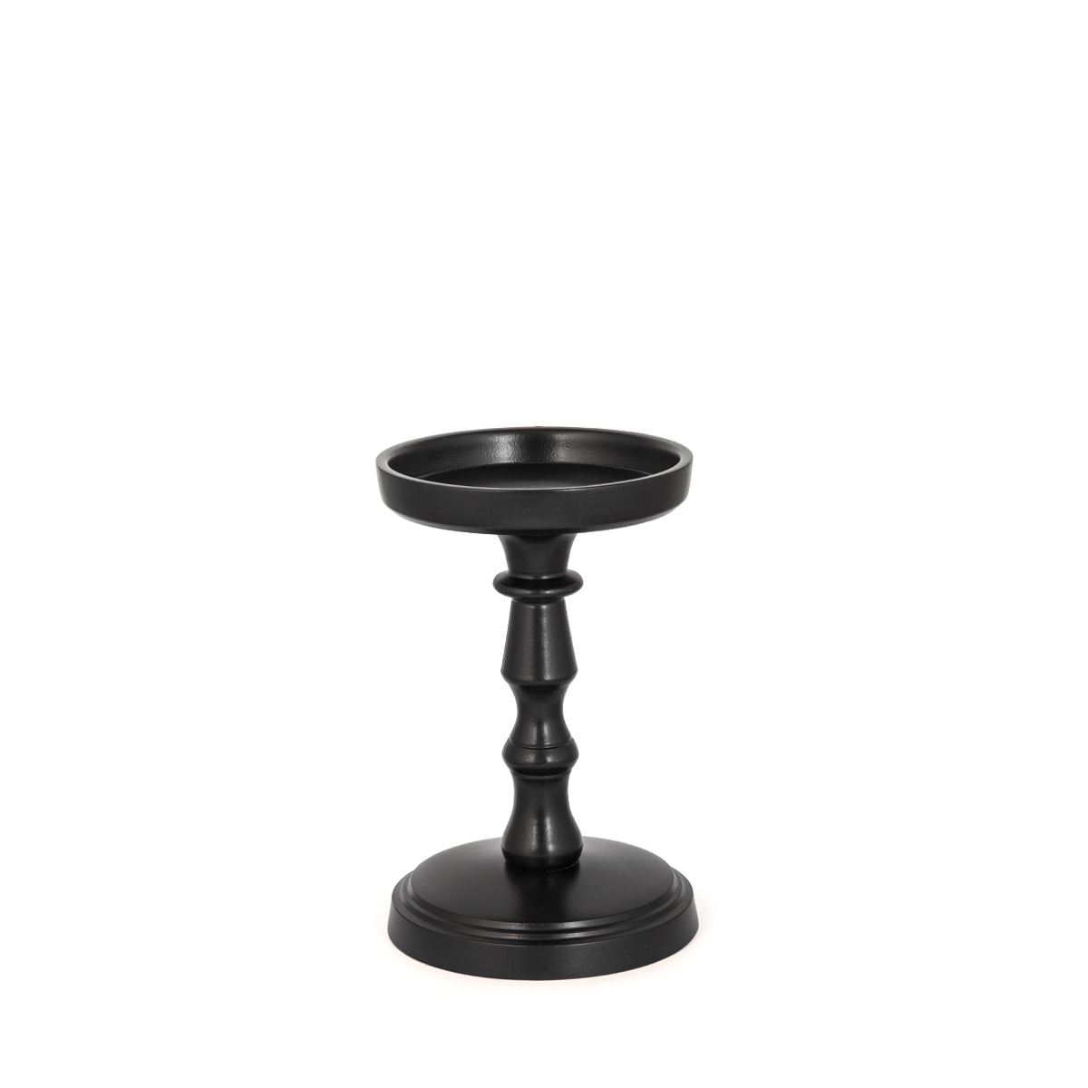 Black Pillar Candle Holder Set