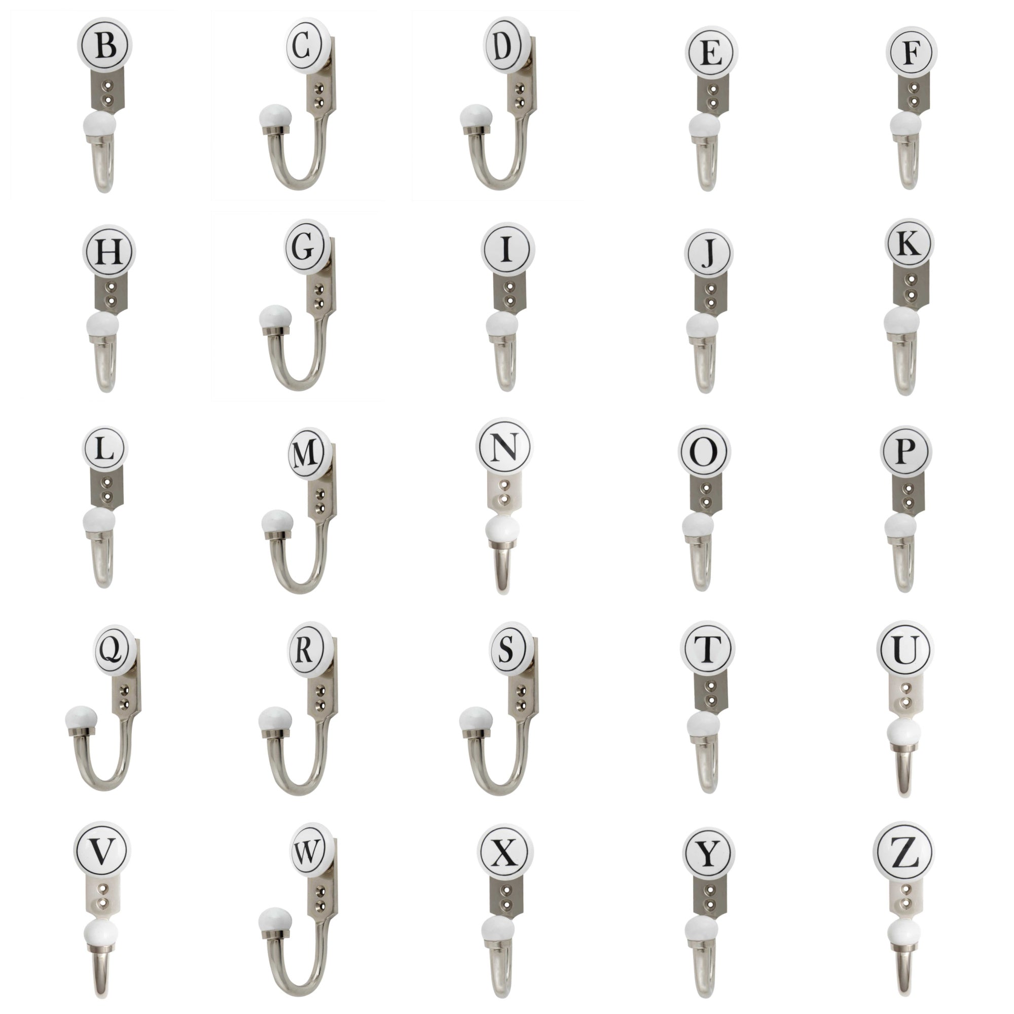 A to Z Black Letter Wall Hooks