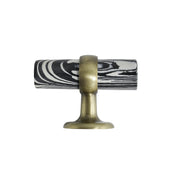 Black-White Stone Cabinet Pull - 2.5"