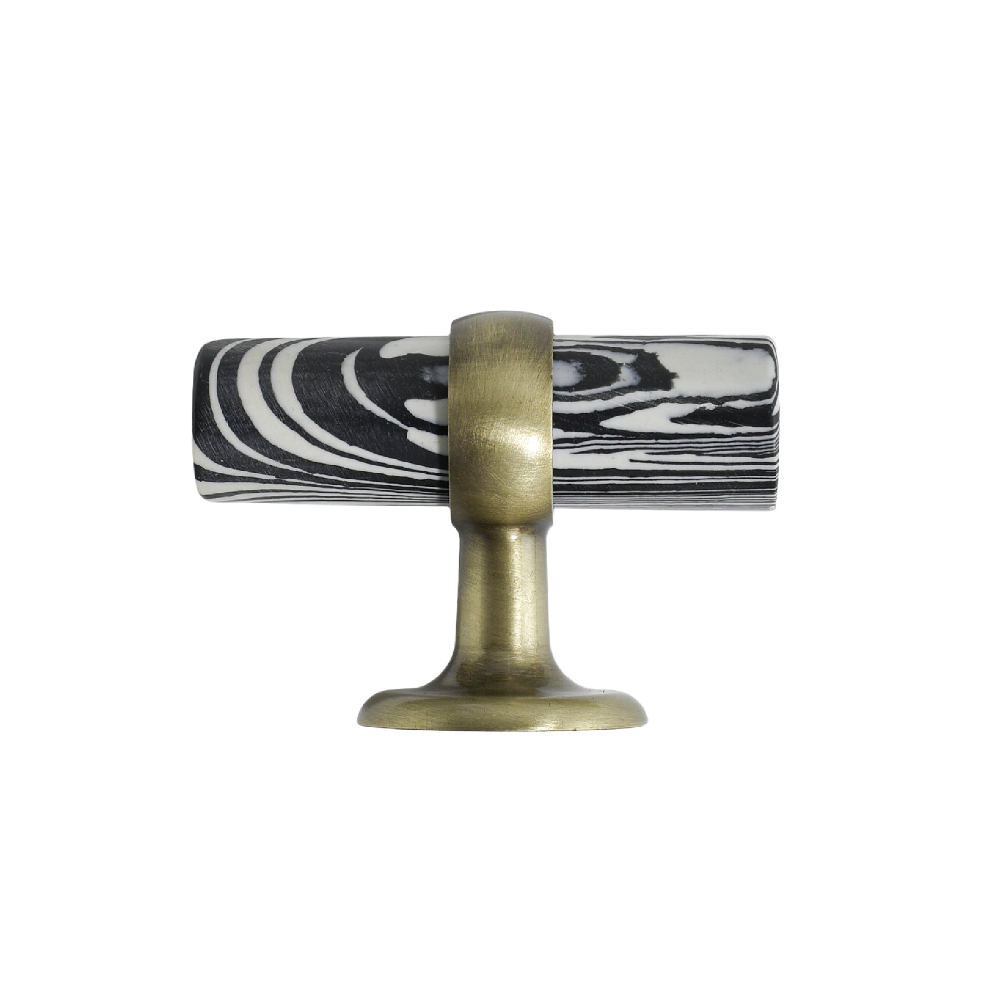 Black-White Stone Cabinet Pull - 2.5"