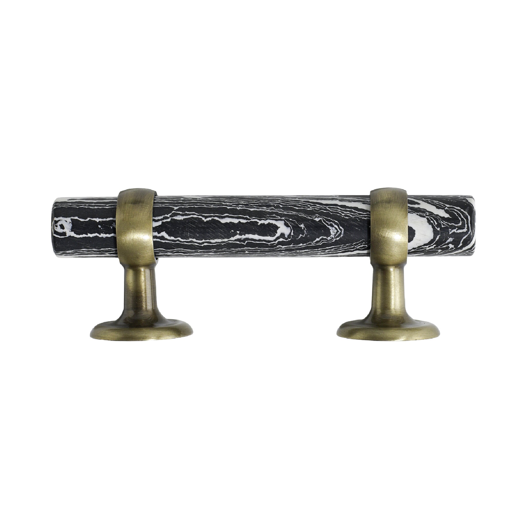 Black and White Stone Cabinet Pull - 5"