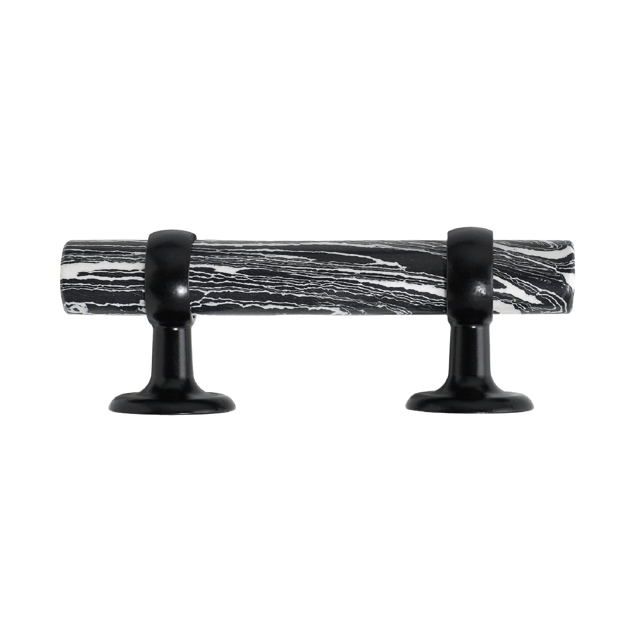 Black and White Stone Cabinet Pull - 5"
