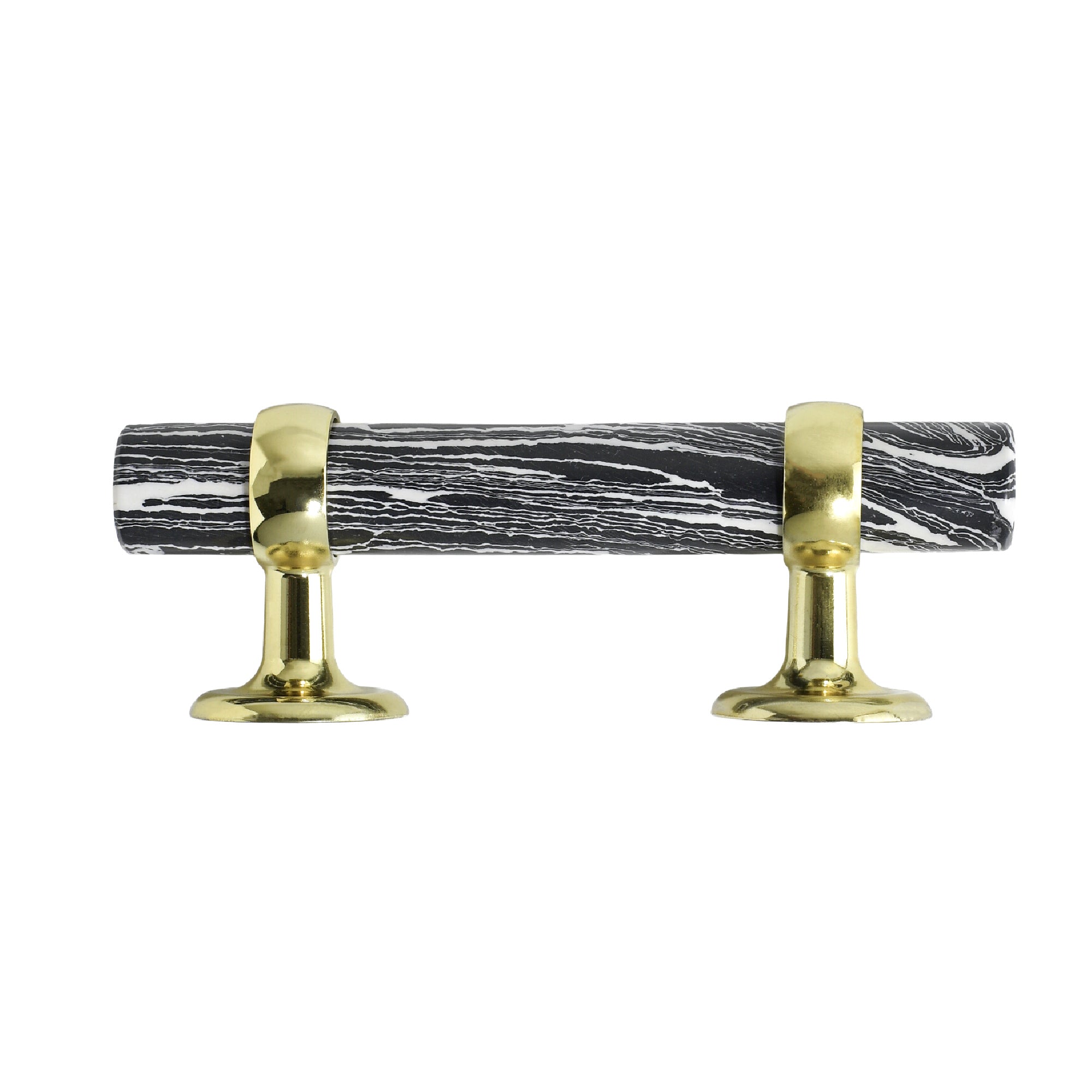 Black and White Stone Cabinet Pull - 5"