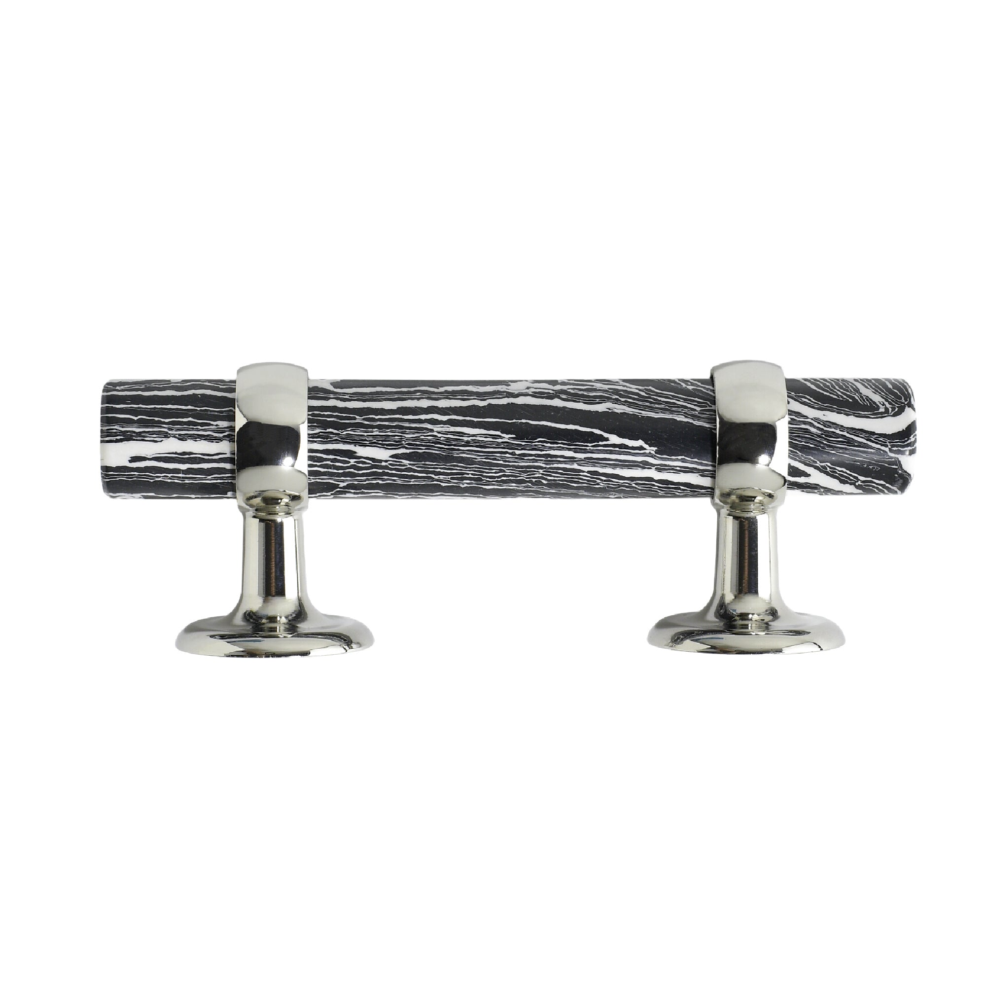 Black and White Stone Cabinet Pull - 5"