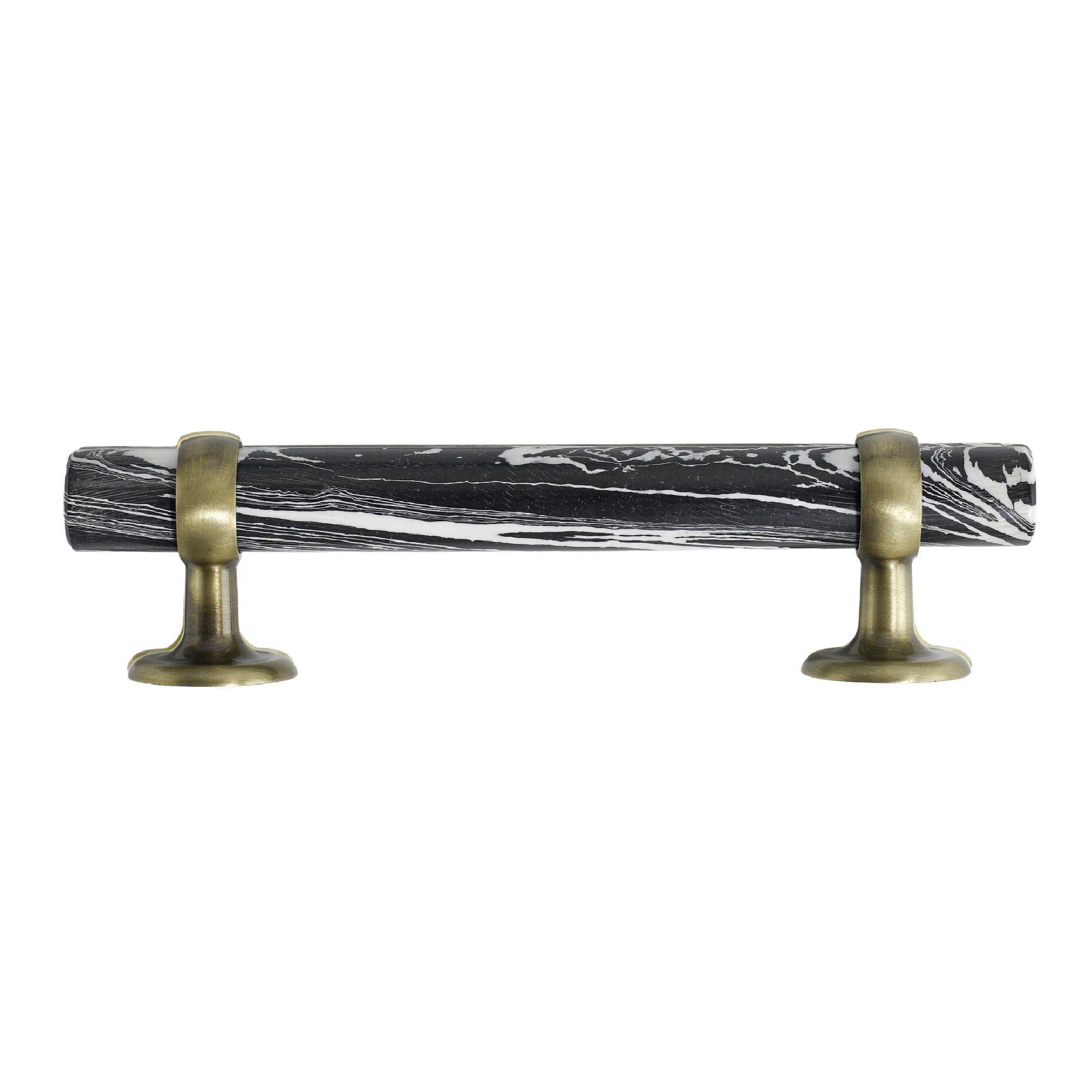 Black and White Stone Cabinet Pull - 7"