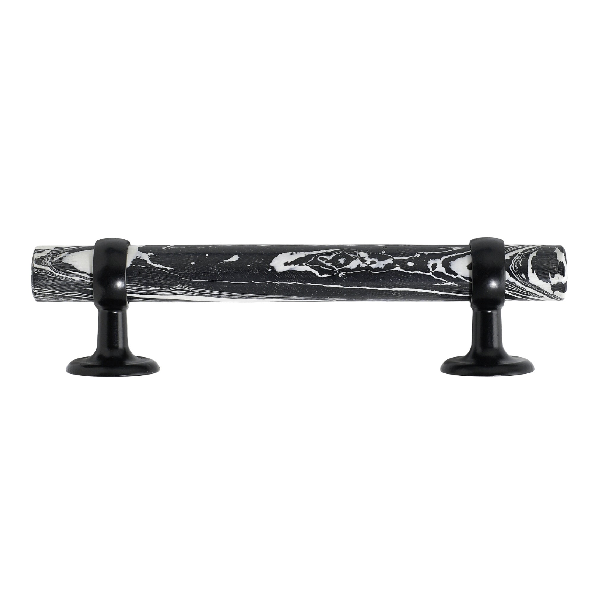 Black and White Stone Cabinet Pull - 7"