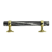 Black and White Stone Cabinet Pull - 7"