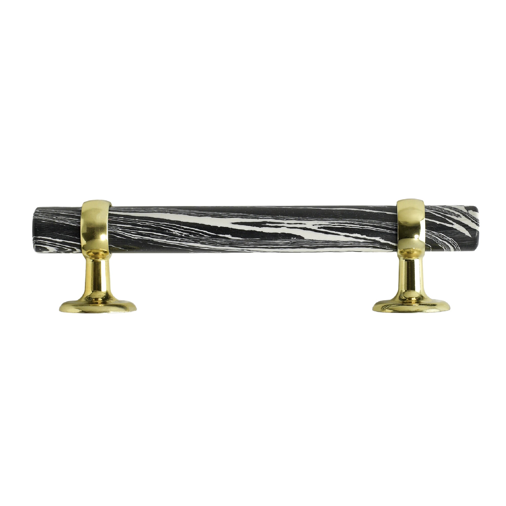 Black and White Stone Cabinet Pull - 7"