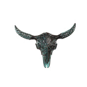 Ornate Metal Bull Skull