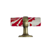 Red and White Stone Cabinet Pull - 2.5"