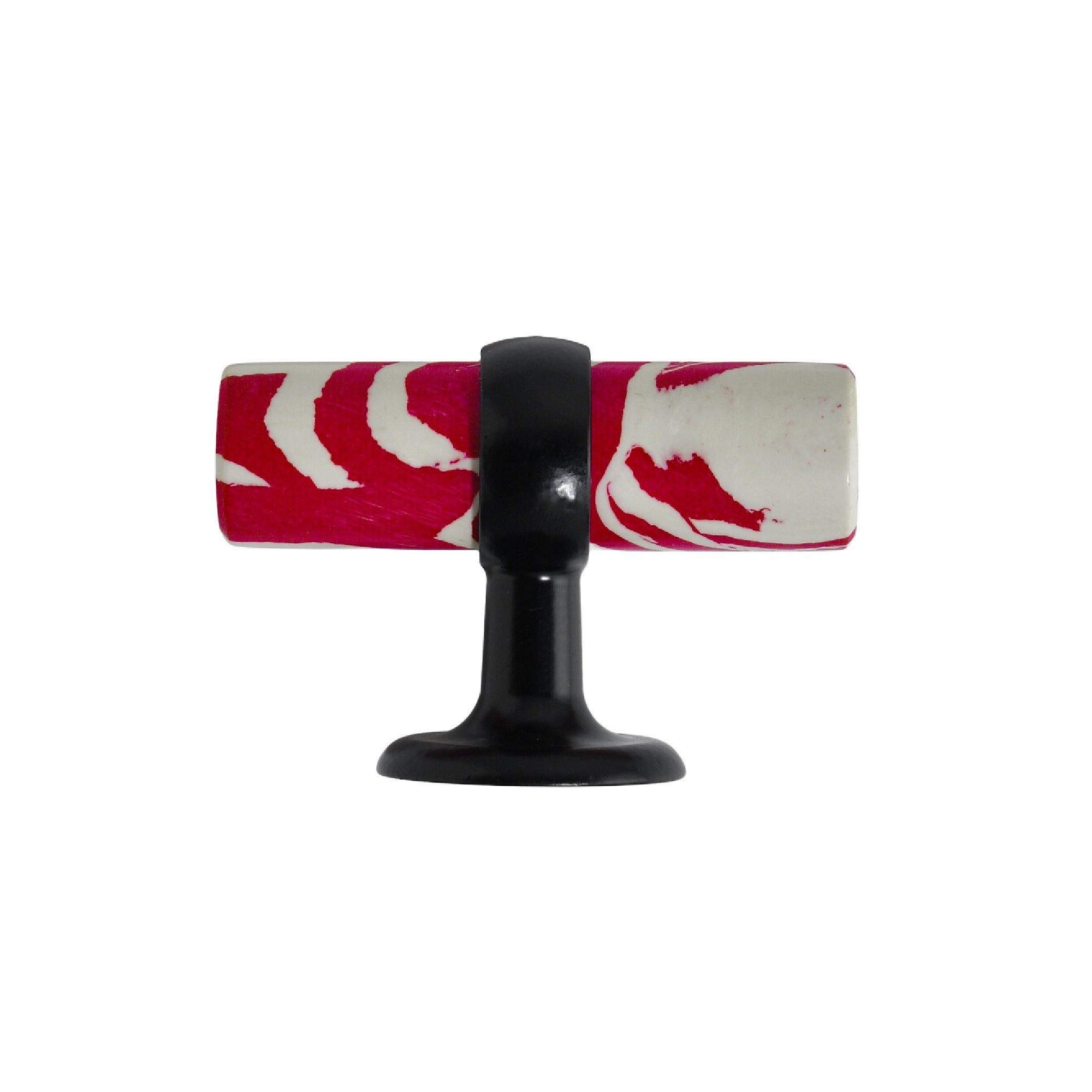 Red and White Stone Cabinet Pull - 2.5"