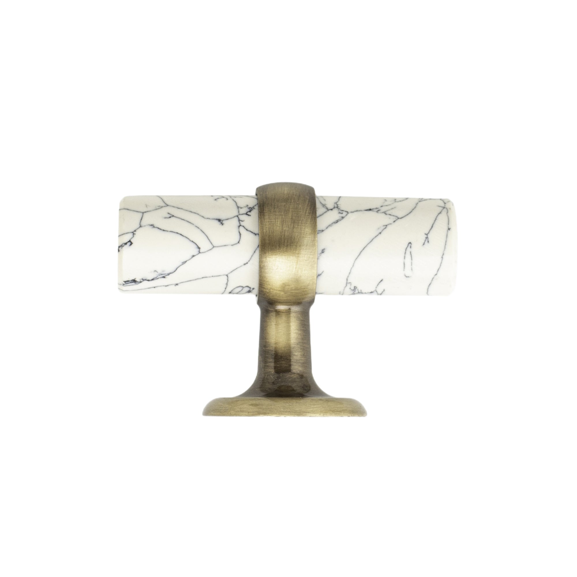 White Stone Cabinet Pull - 2.5"