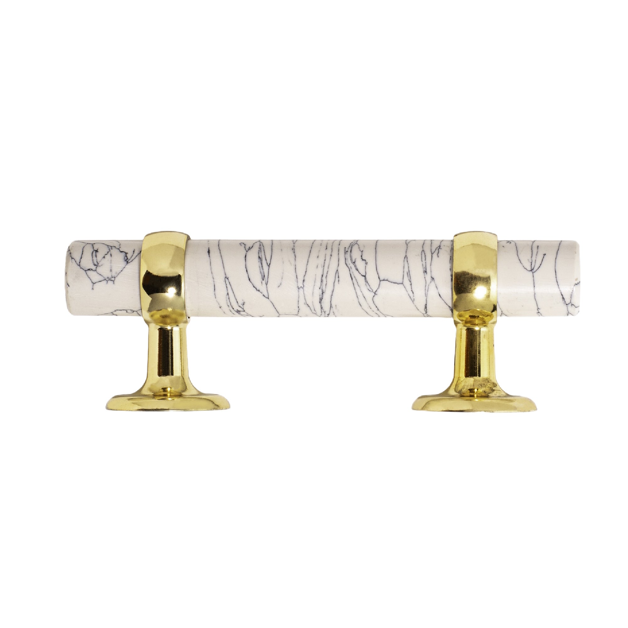 White Stone Cabinet Pull - 5"