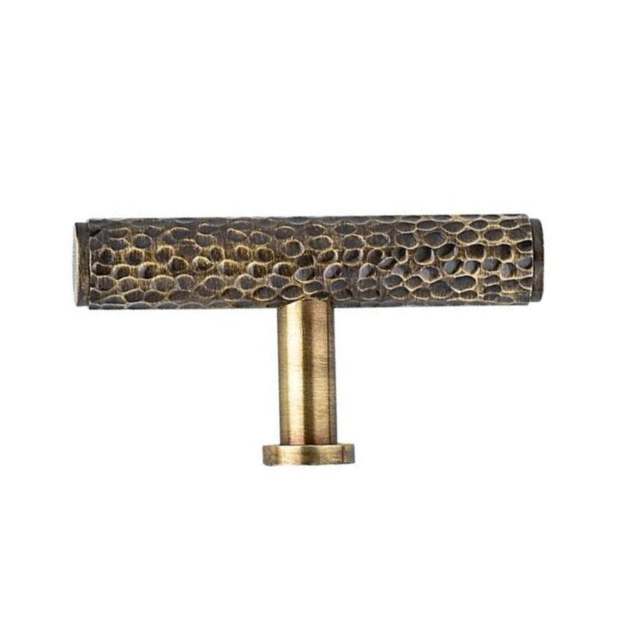 Brass T-Bar Hammered Knob