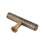 Brass T-Bar Hammered Knob
