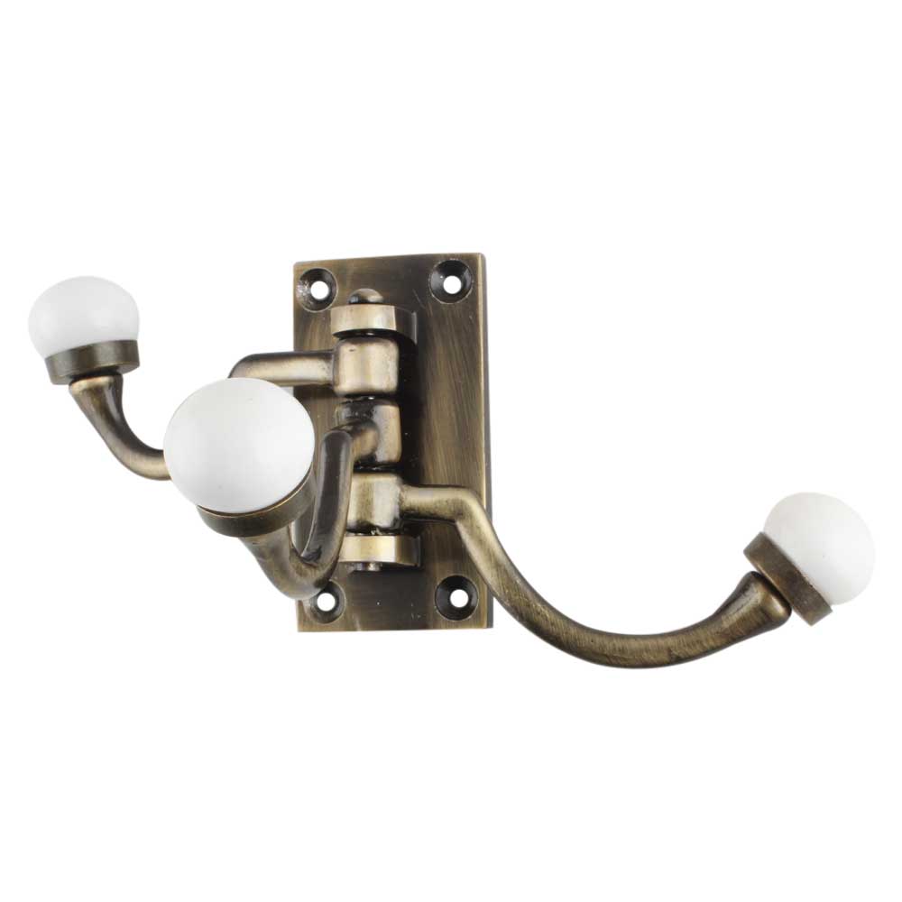 Three in One Metal and Ceramic Wall Hook