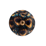 Peacock Feather Enamel Cabinet Knob