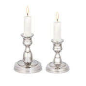 Beaded Metal Candlestick Holders – Ornate Vintage Silver Finish, Set of 2