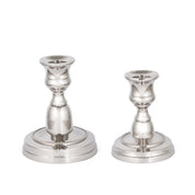 Beaded Metal Candlestick Holders – Ornate Vintage Silver Finish, Set of 2