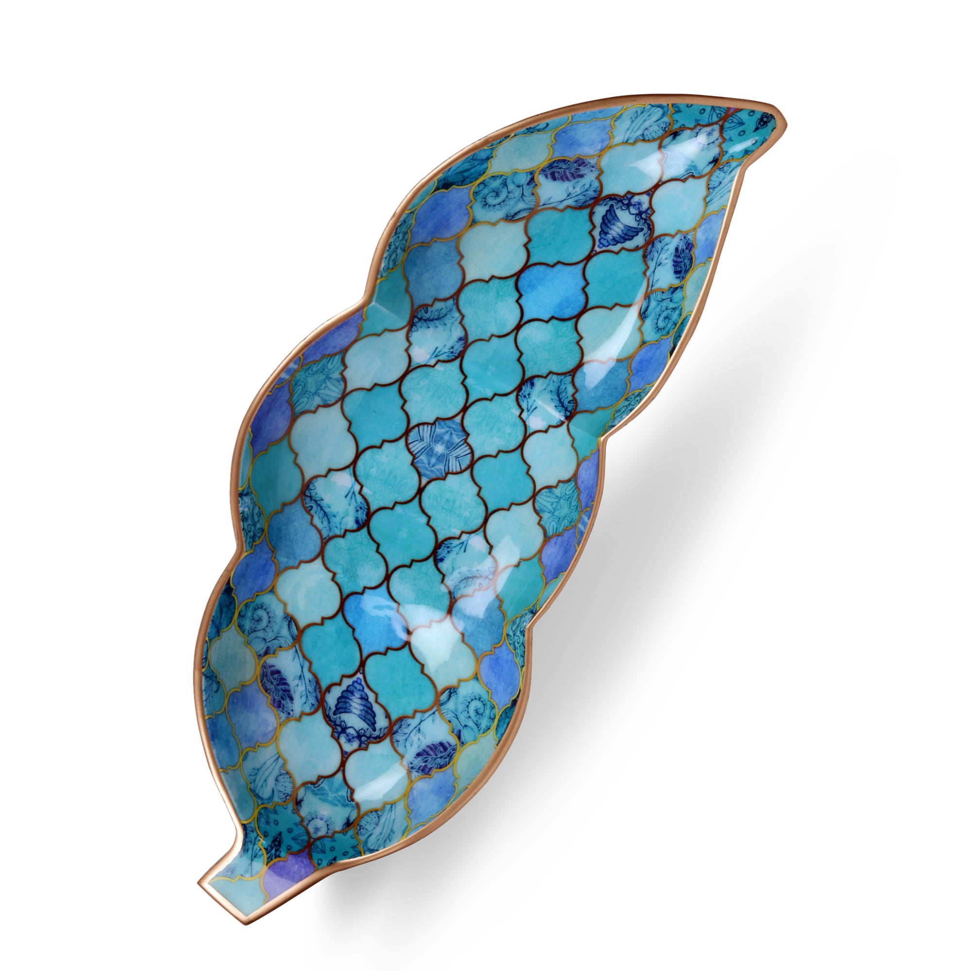 Enamel Metal Leaf Shaped Bowl