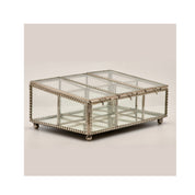 Decorative Six Compartment Glass Jewelry Box
