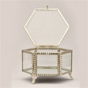 Hexagonal Glass Jewelry & Keepsake Box