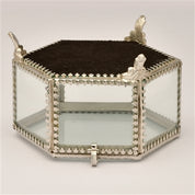 Hexagonal Glass Jewelry & Keepsake Box