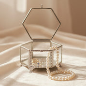 Hexagonal Glass Jewelry & Keepsake Box