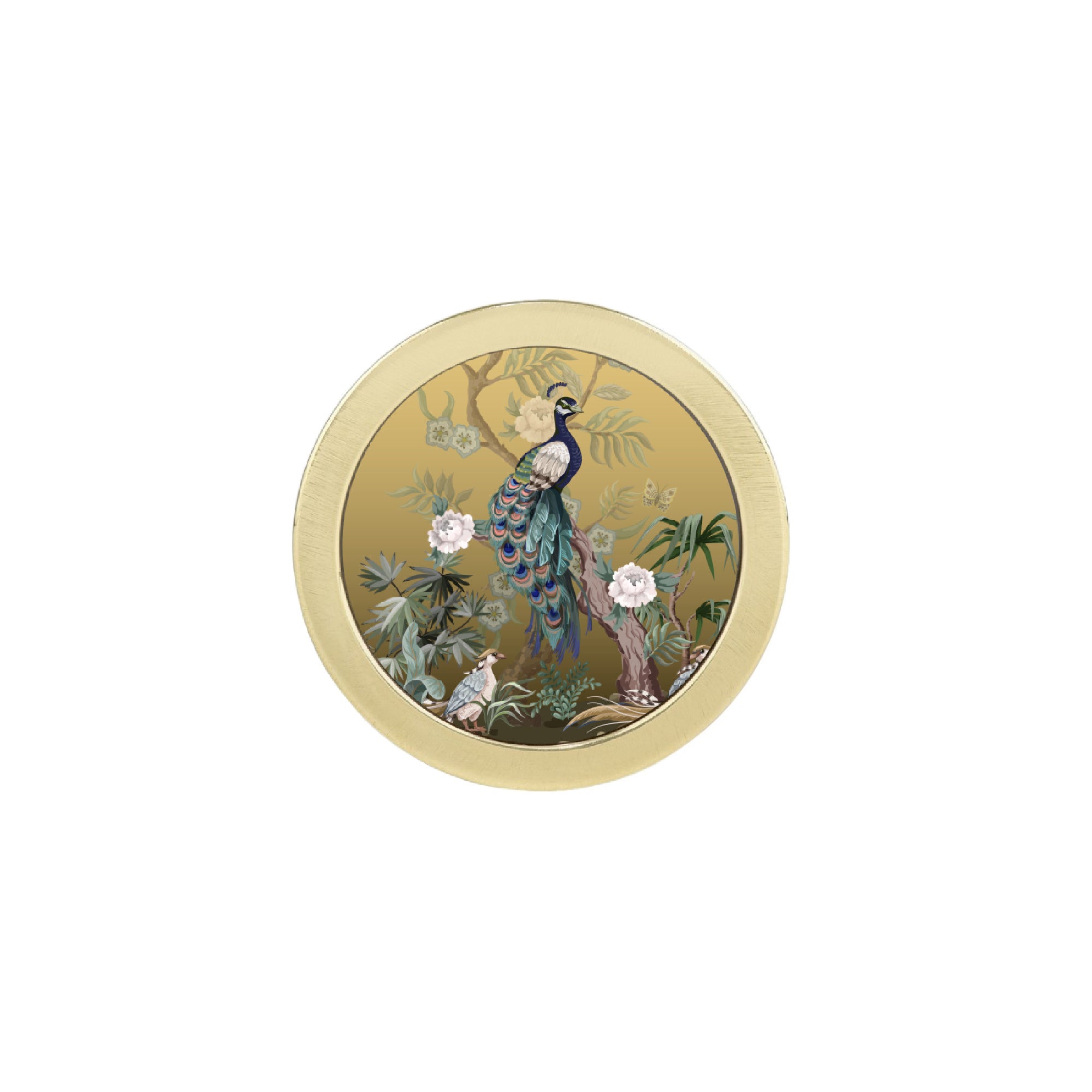 PEACOCK PRINT CABINET KNOB