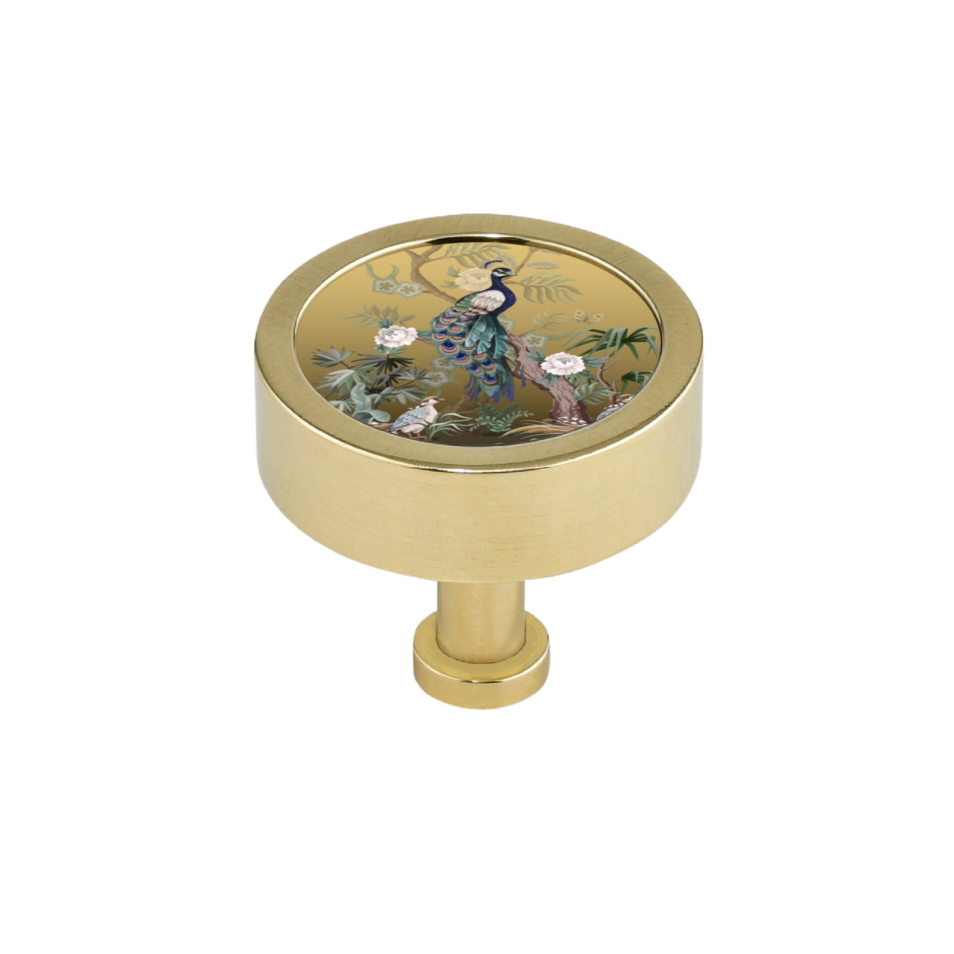 PEACOCK PRINT CABINET KNOB