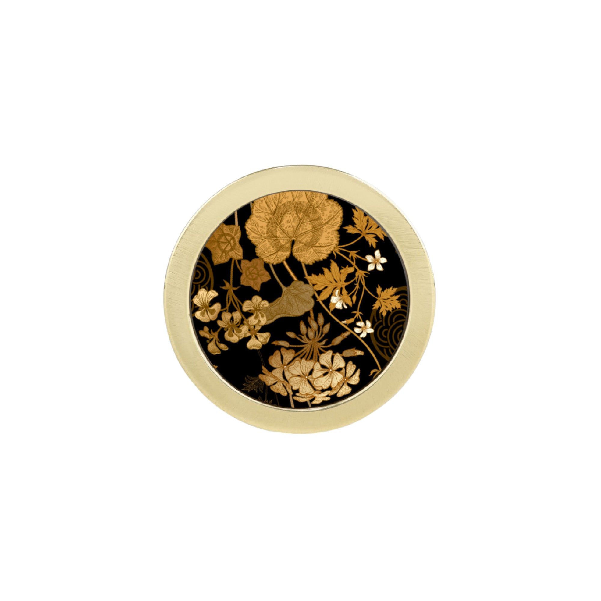 GOLD FOLIAGE PRINT CABINET KNOB