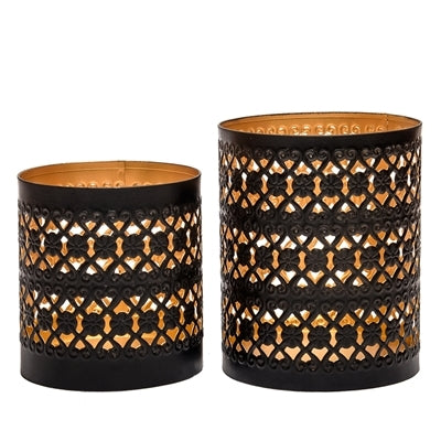 Set of 2 Metal Votive Candle Holders