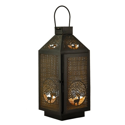 Deer Cutout Tabletop Metal Lantern