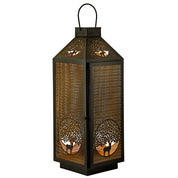 Deer Cutout Tabletop Metal Lantern